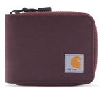 Carhartt Men's Casual Canvas Zip, Durable Zippered Wallets, Nylon Duck (Deep Wine), One Size