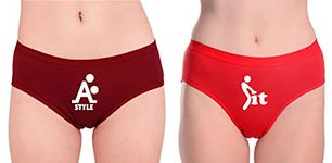 SHOWTIME Panties Panties Women Cotton Hipster Panty Panty for Women Cotton Soft Panty for Women Stylish Cotton Panty for Women (Medium) Maroon RED