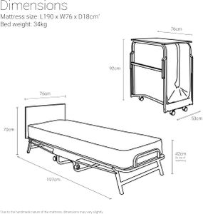 Jay-Be Crown Single Folding Bed – Compact Guest Bed Solution