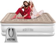Airefina King Inflatable Mattress, Air Bed with Built in Pump, Double Blow up Bed in 3 Mins Self-Inflation, Portable Blow up Mattress, Flocked Surface Airbed for Guest, Home & Camping, -203×152×40cm