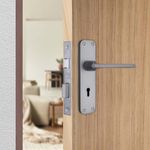 Godrej Mortise Lock I Door Handle Lock for Main & Internal Door | ELC 10 | 6-Lever Locking Mechanism | Reversible Latch | Lock for Wooden Doors (Matt Black Nickel Finish)