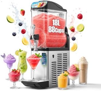 GSEICE Commercial Slushy Machine,Frozen Drink Maker (Silver - 4 Gal 1Tank)