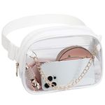 TINYAT Clear Belt Bag Clear Fanny Pack for Women Stadium Approved Waterproof Waist Bag See Through PVC Crossbody Purse