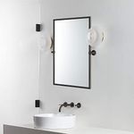 TEHOME 20x30'' Oil Rubbed Bronze Pivot Tilting Bathroom Vanty Mirror Rectangle Bronze Metal Framed Beveled Wall Mirror