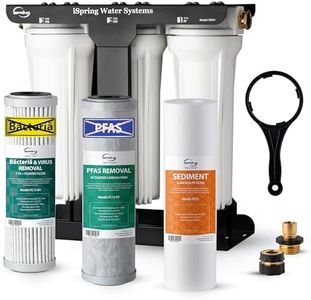 iSpring 3-Stage RV Water Filter System, Removes Over 99% PFAS, Bacteria and Viruses, Reduces Chlorine, Lead, Odor, and Sediment, Leak-Free Brass Fittings, External Mounting Bracket, Model: CW31-PFBV