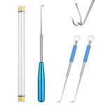 Vicloon Fishing Unhooking Disgorger, 3Pcs Fishing Hook Remover Fishing Tool Set Stainless Steel Hook Detacher Hook Removal Tool with Storage Box Fishing Supplies(Blue)