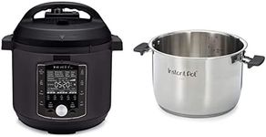 Instant Pot Pro 10-in-1 Pressure Cooker (8QT, 0) + Stainless Steel Inner Pot with Handles