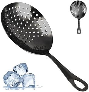 A Bar Above Matte Black Julep Strainer, 304 Stainless Steel Bar Tool for Stirred Cocktails, Fits Cocktail Shakers and Mixing Glasses, Professional Bartender Accessory for Home or Bar