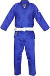 Fuji Single Weave Judo Gi Uniform - Kids & Adults Cotton Training Gi for Judo (Blue, 00)