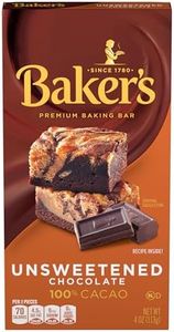 Baker's Unsweetened Chocolate Premium Baking Bar with 100 % Cacao (4 oz Box)