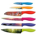 Landscape Kitchen Knife Set in Gift Box - Stunning Gifts For Her and For Him - 6-Piece Colored Sharp Chef Knives Set - Perfect Present for Birthday, Relationship, Friends, Family, Holidays, Graduation