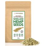 500G Raw Organic Shelled/Hulled Hemp Seeds Hearts Healthy Vegan Snack Rich in Plant-Based Protein, Omega 3&6, Amino Acids & Minerals, Gluten-Free Superfood, in Eco-Friendly Resealable Pouch, Premium Q