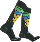 RANDY SUN Hike in Snow Waterproof Socks, [SGS Certified] Women's Seamless Toe Warm Moisture Wicking Cushioned Snowboarding Hiking Skiing Cycling Novelty Gift Socks Black M