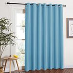 NICETOWN Blackout Curtain for Kids Room - Room Darkening Home Fashion Sliding Door Curtain Drapery for Nursery Room/Apartment (1 Panel, 100W x 84L in Teal Blue)