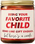 Favorite Child Soy Candle - Gift for Parents - Funny Gift for Parents from Kids | Mom Birthday Gift from Son, Dad Christmas Gifts from Daughter | Anniversary Present Idea from Children for Mothers Day