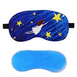 Jenna Polyester Cute Sleeping Eye Shade Mask Cover For Insomnia, Meditation, Puffy Eyes And Dark Circles Blue With Gel