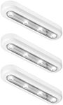 OxyLED Battery Lights, Wardrobe Lights Under Cupboard Kitchen Lights Stick on Lights Touch Sensor Lights LED Push Lights Wardrobe Lights White 3 Pack(Battery not Included)