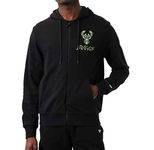 New Era - NBA Milwaukee Bucks Script Zip Hoodie Color Black, Size M