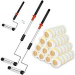 Rtteri Paint Roller Kit 2 Pcs Extendable Roller Frame 9 Inch with 10 Pcs Microfiber Replacement Covers Adjustable Painting Roller 18-36 Home Painting Supplies for Painting Walls and Ceilings