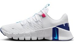 Nike Free Metcon 5 Women's Workout Shoes (DV3950-103, White/Fierce Pink/DEEP Royal Blue/Aquarius Blue) Size 9.5