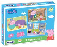 Frank Peppa Pig (26 Pieces) 3 in 1 Jigsaw Puzzle for Kids Above 4+ Years - Fun & Challenging Brain Booster Games - for Focus and Memory - Encourages Creative Thinking - 60404