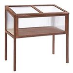 Outsunny 35" x 20" x 36" Wooden Cold Frame Greenhouse, Garden Portable Raised Planter for Outdoor Indoor Use, Brown