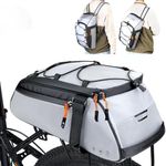 WOTOW Bike Reflective Rear Rack Bag, Water Resistant Bicycle Saddle Panniers, 8L Capacity Trunk Storage Bag, Cycling Back Seat Cargo Carrier Pouch with Shoulder Strap for Outdoor Travel Commute