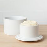 Now Designs French-Style Stoneware Butter Crock for The Counter, Matte White