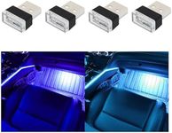 Augeny 4 PCS USB LED Car Interior A