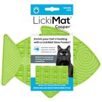 LickiMat Casper, Fish-Shaped Cat Slow Feeders for Feline Boredom and Anxiety Reduction; Perfect for Food, Treats and Anxiety Reduction, Green