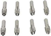 Luo ke 8 Pcs Rotary Tool Accessories - Durable Shiny Stainless Steel Collet Brass Chuck Fits Dremel Rotary Tools Including 4 Size (1/1.6/2.4/3.2) mm(Silver)