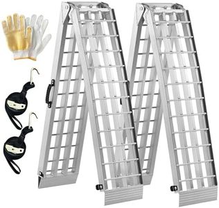 TaiH Leo Truck Ramps 3000LBS Capacity - 2 Pcs 7.5ft Heavy Duty Loading Ramp, Folded Loading Ramps for Motorcycles, Dirt Bikes, UTVs, ATVs, Golf Cart, Garden Tractors, Aluminum Ramps with Handle