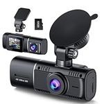 4K Dual Dash Cam Front and Inside Car Camera IR Night Vision Dash Camera for Cars Wide Angle with Parking Monitor 64GB Memory Card