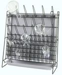 Heathrow Scientific HD23243A Glassware Drying Rack, Vinyl-Coated Steel Wire Construction, Self-Standing or Wall-Mountable, 462 X 182 X 525mm (L X W X H)