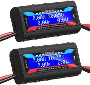 Yunsailing 2 Pcs High Precision Watt Meter Power Analyzer Battery Consumption Performance Monitor Power Monitor with Backlight Digital LCD Screen(No 45 Amp Power Grade Connector, 150a/60v)