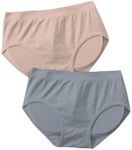 OYOANGLE Women's 2 Piece Solid Butt Lifter Hip Pads Enhancer Shapewear Panties Pink and Blue L