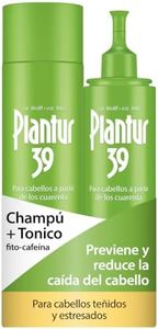 Plantur 39 Pack de Phyto Caffeine Shampoo y Tonic 200 ml | Champu y Tonico para Evita y Reduce la Caida Cabello Mujer | Para Pelo con Color y Dañado | Tratamiento Anticaida Cabello Mujer