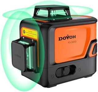 DOVOH 360 Laser Level Self Leveling : Heavy Duty 3 Plane Construction Laser Levels 3D Green Rechargeable for Contractor Tiling Ceiling, Class Ⅱ, P3-360G