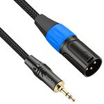 JOMLEY 3.5mm to XLR Cable, XLR to 3.5mm Unbalanced Aux Micphone Cbale, 1/8 inch Mini Jack Stereo to XLR Male Cord Adapter for Cell Phone, Laptop, Speaker, Mixer - 3.3ft/1 m