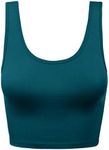 Women's Lingerie Camisole Crop Tank Cotton Racerback Sleeveless Slim Fit Tops, 426-teal-1, Medium