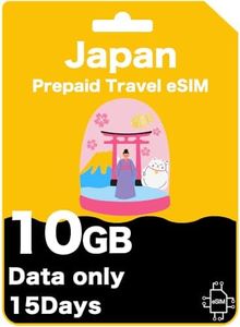 Japan Prepaid Travel eSIM Card - 10GB or 20GB High Speed Data/Unlimited Data at 256kbps - IIJmio (10GB (15 Days))