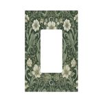 Decorative Outlet Covers William Morris Floral Green White Leaves Flowers 1 Gang Light Switch Cover Plate Single Rocker Switch plate Covers Wall Plates Electrical GFCI Receptacle for Bathroom Decor