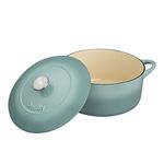 Denby - Pavilion Blue Cast Iron Casserole Dish - Dutch Oven, Oven Safe Pot, Enamelled - 26cm, 5.4L Capacity - Round