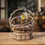 ROKR 3D Wooden Puzzles Rotatable DIY Model Music Box Mechanical Starry Night - Educational Brain Teaser Assembly Model Building Kits, Adults Crafts Hobbies Gifts for Kids Ages 8-10 (Starry Night)