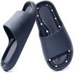 GETOEU Shower Shoes for Women and Men Massage Slide Sandals Soft Cushioned Anti-Slip Pool Slides Comfort Arch Support Quick Drying Shower Shoes with Drain Holes Bathroom Slides Slippers,Navy
