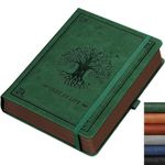 RETTACY Large B5 Leather Journal, Hardback Lined Notebook, With 320 Numbered Pages for Writing,100gsm Paper, for Women Men Work Office School,19 x 25 cm - Dark Green