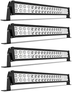 YITAMOTOR LED Light Bar 4 Pack 24 inches 120W Spot Flood Combo LED Work Light Fog Driving Light Off Road Light Bar Compatible for Pickup, SKU, ATV, 4x4, Tractor, Truck, Boat, Car