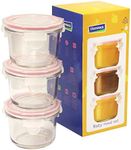 Glasslock MCCB016 Baby Food Round Container, 3-Piece Set, Clear, GL-545