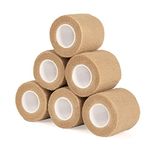 Cohesive Bandage Wrap 2" x 5 Yards, Self Adherent Vet Wrap 5CM x 4.5M Self Adhesive Bandage Tape for Wrist & Ankle Sprain Swelling Breathable Elastic Pet Bandage Tattoo Grip Cover Skin Color (6 Roll)