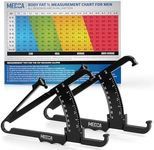 Skinfold Body Fat Caliper - Skin Fold Body Fat Analyzer and Handheld BMI Measurement Tool Skinfold Caliper Device Measures Body Fat for Men and Women by MEDca - (Pack of 2, Black)